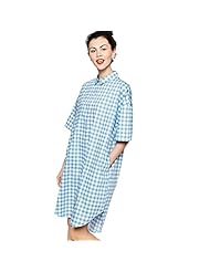 Sexy Plaid Print Polyester Vintage Short Sleeves  Shirt  Dress