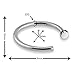 BodyJ4You Nose Hoop Piercing Ring Stainless Steel 22 Gauge (0.75mm) 5/16