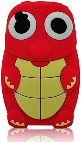 Turtle Dinosaur Silicone 3D Case Cover for iPhone 4/4S - Red