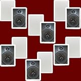 6 Pairs of New 8" In Wall Surround Sound HD Home Theater Rectangular Glass Fiber Speakers 6TSS8W