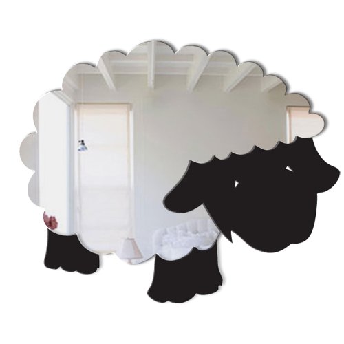 Mungai Mirrors 0028 Wooly Sheep Acrylic Mirror, 15cm, 15 cm