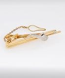 Saxophone Plated Tiebar With Free Striped Reusable Gift Box
