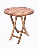 Teak Furniture Gallery TGT162 Indo Round Folding Table, 27.5 Inch
