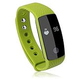 TKOOFN Fitness Armband Bluetooth 4.0 SmartWatch Sport Pulsuhr Aktivitäts/Schlaf Tracker Schrittzähler Herzfrequenz Monitor Uhr Fit Für Apple iPhone iOS Android Samsung/HTC/Huawei(Grün)