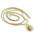 Gold Plated Brass Necklaces with Topaz CZ, 32 Inches