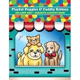 (Price/EA)Playful Puppies & Cuddly Kittens Do A Dot Art Creative Activity Book