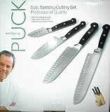 5 Pc Wolfgang Puck Santoku Cutlery Knife Set with Block