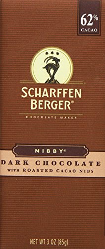 Scharffen Berger Nibby Dark Chocolate with Roasted Cacao Nibs Bars, 3-Ounce Bars (Pack of 6)