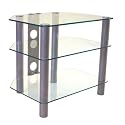 Elonex LNX-GT2C - Glass Stand For LCD & Plasma TV Up To 32" - Clear Glass & Chrome Legs