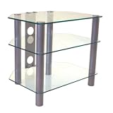 Elonex LNX-GT2C - Glass Stand For LCD & Plasma TV Up To 32" - Clear Glass & Chrome Legs