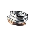 Breil Stainless Steel Blast - set of four rings with pink gold colour IP, medium (size N1/2 -O)