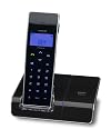 Audioline SHADOW 500 Design-Telefon mit blau beleuchteten Sensortasten (Touchsreen) in schwarz