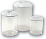 Magic VAC VCK 525 Vakuumier-Beh&auml;lter Set rund mit Deckel, 0,75 Liter / 1,5 Liter / 3 Liter