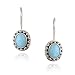 Sterling Silver Reconstituted Blue Turquoise Bali Bead Oval Leverback Earrings