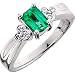 Colombian Emerald and Diamond ring in 18kt white gold