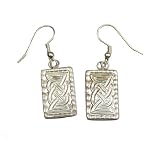 Sterling SIlver Oseberg Scandinavian Celtic Dangle Earrings French Wire