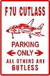 F 7U CUTLASS PARKING navy marine plane sign