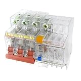 uxcell 透明 AC 400V 16A 3極 3P+ N 漏電ブレーカ 97 x 94 x 75mm
