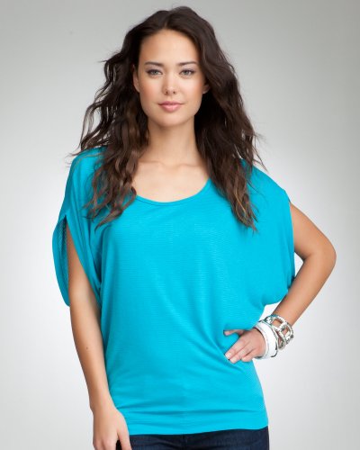 Discount bebe Angled Sleeve Stripe Top