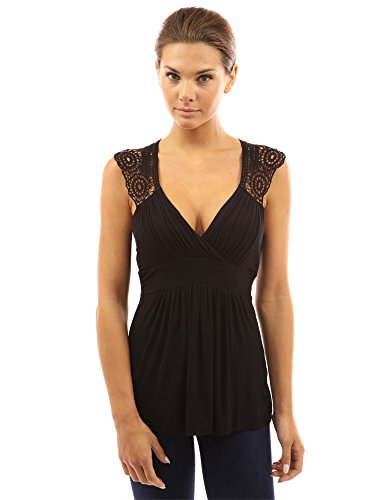 PattyBoutik Women's Ruched Eyelet Tie Back Sleeveless Tops