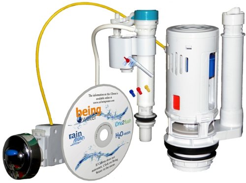 H2o-MIZER PUSH BUTTON DUAL FLUSH TOILET CONVERTER Kit Has Water Saving Fill Valve with BOWL FILL CONTROL, plus interactive CDrom with instructional video. Convert Existing Toilets to Efficient Dual Flush Toilets That Exceed Green Plumbing Codes