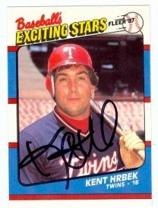 Kent Hrbek Autographed/Hand Signed baseball card (Minnesota Twins) 1987 Fleer Exciting Stars #29