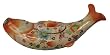 Chinese porcelain fish "box" - hand painted, pink with flowers and butterflies