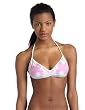 Diesel Women's Calypso Padded Triangle Bikini Top,Baby Pink/ White Washed Tie Dye,32B