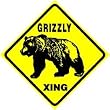 GRIZZLY BEAR CROSSING wild endangered sign