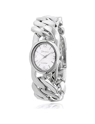 Brinley Co. Womens Stainless Steel Link Watch