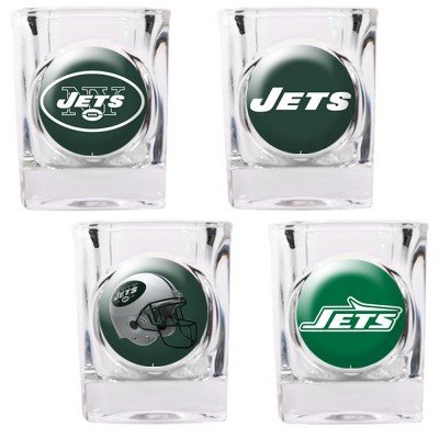 New York Jets - 4 Piece Square Shot Glass Set w/Individual Logos