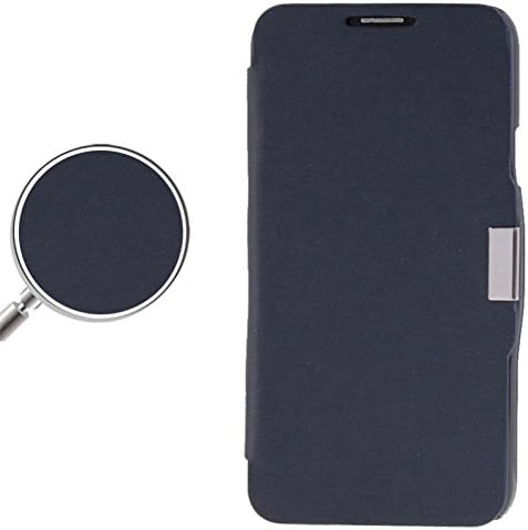 DIYLooks Brush Texture Magnetic Button Mobile Phone Housing Horizontal Left and Right Flip Leather Case for Samsung Galaxy S5 mini / G800 (Dark Blue)
