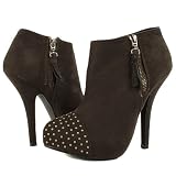 Savanna Studded Cap Ankle Boots BROWN
