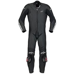 Alpinestars Charger Men's 1-Piece Leather Street Bike Racing Motorcycle Race Suits - Black