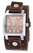 Nemesis Men's Square Premium Wide Leather Cuff Band Watch