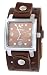 Nemesis Men's Square Premium Wide Leather Cuff Band Watch