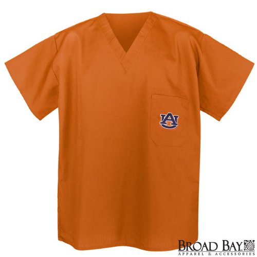 Auburn Scrubs Top Shirt- Orange Size SM- Auburn Tigers For HIM or HER -Officially Licensed NCAA College Logo Apparel For HIM or HER - SEARCH BROAD BAY SCRUB FOR OTHER Unique GIFT Ideas for Man Men Woman Women Ladies Nurses at Amazon.com