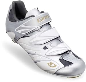 Giro Sante Bike Shoes White/Silver/Gold Womens Sz 7 (38.5)