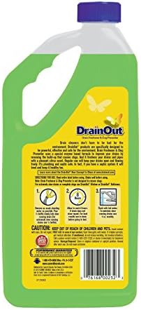 DrainOut Drain Cleaner & Odor Eliminator, Clog Preventer and Buildup Remover, Fresh Citrus, 32 Ounce, Pack of 6 (DOF0632N)