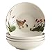 Paula Deen Dinnerware Southern Rooster 4-Piece Stoneware Fruit Bowl Set, Print