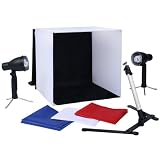Mini studio-photo cube avec 2 lampes 40 x 40 x 40 cm Kit photo avec tr�pied lumi�re, 4 tissus de fond et 2 ampoules incluspar Lightfox�