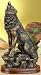 Bronzed Paint Howling Wolf Collectible Decoration Figurine Statue