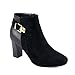Reneeze PONY-01 Women's Stacked Chunky Heels Buckle Zipper Strappy Ankle Booties