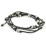 M.Cohen Multi-Wrap With Sterling Silver Skulls
