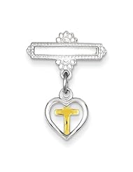 Sterling Silver & Vermeil Cross Pin