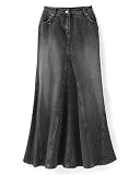 Ankle-length jean skirt