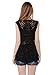 Persun Women Lace Floral Sleeveless Mesh Crochet Vest Tank Top Shirt Blouse
