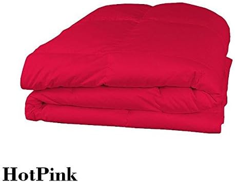 100% Egyptian Cotton 400 TC 1 Piece Comforter 100 GSM Solid Pattern All Size &amp; Color (Full / Queen , Hot Pink)