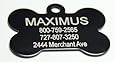 Black Bone Shape Pet Tags Ships Within 24 Hours Enter Tag Details in "Gift Message Area At Checkout"