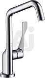 Hansgrohe Axor Citterio Series 39850801 Single Lever Handle Kitchen Cast Spout Faucet with 150 Degree Swivel Spout, Rubit Cleaning System and ADA Compliant: Steel Optik